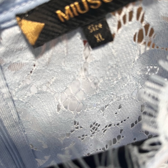 Elegant Lace Dress in Light Blue - Picture 3 of 4